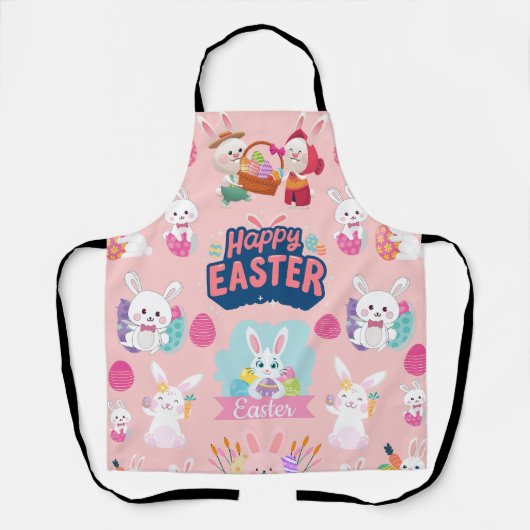 Happy Easter Wishings - Pattern Funny Bunny Oaster Schürze (Vorderseite)