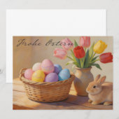 Happy Easter with colorful eggs and tulips (Vorne/Hinten)