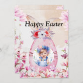 Happy Easter with photo Einladung (Vorne/Hinten)