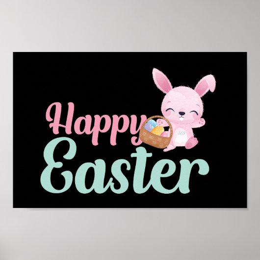 HAPPY EASTER Witziger Ostersonniger Eghunt Poster (Vorne)