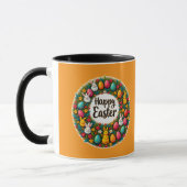 Happy Easter Wreath – Bunny & Eggs caneca Tasse (Links)