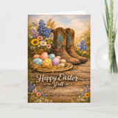 Happy Easter Y’all Boots & Wildflowers Card Karte (Vorderseite)