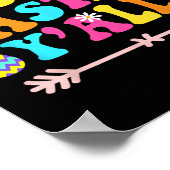 Happy Easter Yall Groovy Retro Ostertag Poster (Ecke)