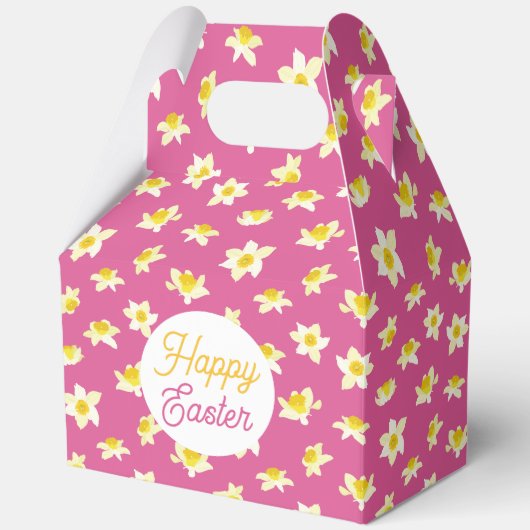 Happy Easter. Yellow Daffodils Spring Modern. Geschenkschachtel (Vorderseite)