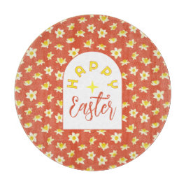 Happy Easter. Yellow Daffodils Spring Modern. Schneidebrett