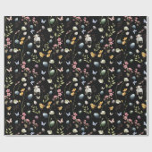 Happy Easteron Black Wrapping Paper Geschenkpapier (Flach)