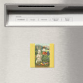 Happy Eastertie Vintag Ostern Bunny und Children Magnet (In Situ (Geschirrspüler))