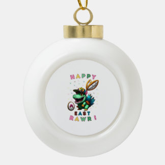 Happy Eastrawr - Design des T - Shirt Dinosur Keramik Kugel-Ornament