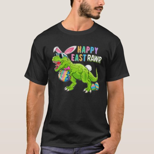 Happy Eastrawr Rex Dinosaur Easter Bunny Egg Costu T-Shirt (Vorderseite)
