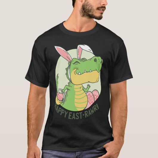 Happy Eastrawr Rex Dinosaur Easter Bunny Egg Costu T-Shirt (Vorderseite)