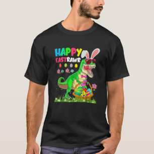 Happy Eastrawr T Rex Bunny Easter Egg Funny Dinosa T-Shirt