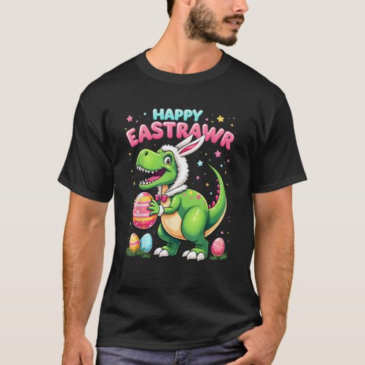Happy Eastrawr T Rex Dinosaur Easter Bunny Candy E T-Shirt (Vorderseite)