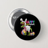 Happy Eastrawr T Rex Dinosaur Oster Bunny Egg Cos Button (Vorne & Hinten)