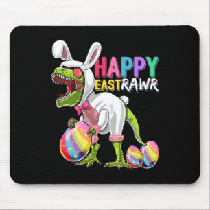 Happy Eastrawr T Rex Dinosaur Oster Bunny Egg Cos Mousepad