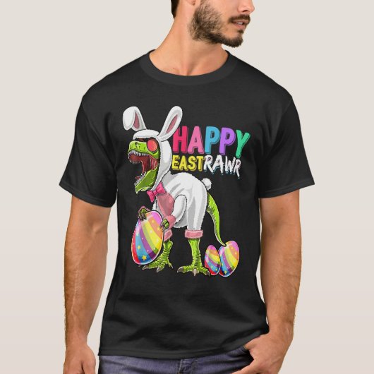 Happy Eastrawr T Rex Dinosaur Oster Bunny Egg Cos T-Shirt (Vorderseite)
