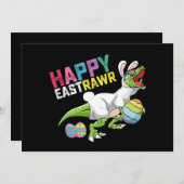 Happy Eastrawr T Rex Dinosaur Osterfest Bunny Egg Einladung (Vorne/Hinten)