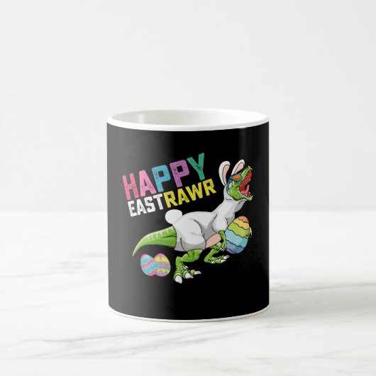 Happy Eastrawr T Rex Dinosaur Osterfest Bunny Egg Kaffeetasse (Mittel)