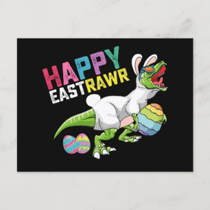 Happy Eastrawr T Rex Dinosaur Osterfest Bunny Egg Postkarte