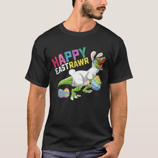 Happy Eastrawr T Rex Dinosaur Osterfest Bunny Egg T-Shirt (Vorderseite)