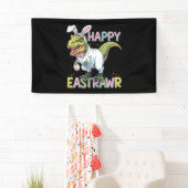 Happy Eastrawr T Rex Easter Dinosaur Bunny Egg Banner (Insitu)