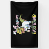 Happy Eastrawr T Rex Easter Dinosaur Bunny Egg Banner (Vertikal)