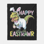 Happy Eastrawr T Rex Easter Dinosaur Bunny Egg Fleecedecke (Vorderseite)
