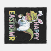 Happy Eastrawr T Rex Easter Dinosaur Bunny Egg Fleecedecke (Vorderseite (Horizontal))