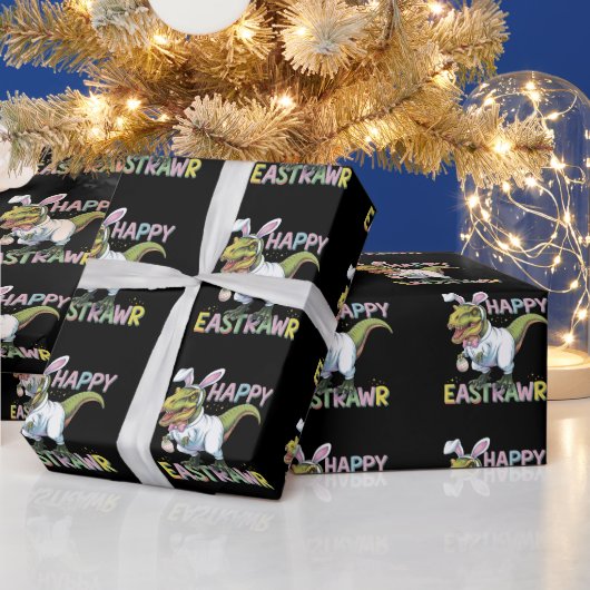 Happy Eastrawr T Rex Easter Dinosaur Bunny Egg Geschenkpapier (Feiertage)