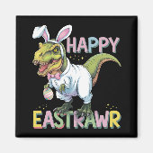 Happy Eastrawr T Rex Easter Dinosaur Bunny Egg Magnet (Vorne)