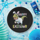 Happy Eastrawr T Rex Easter Dinosaur Bunny Egg Pappteller (Party)