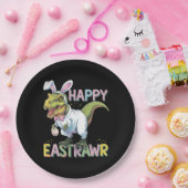 Happy Eastrawr T Rex Easter Dinosaur Bunny Egg Pappteller (Party)