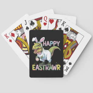 Happy Eastrawr T Rex Easter Dinosaur Bunny Egg Spielkarten