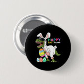 Happy Eastrawr T Rex Oster Bunny Dinosaur Eggs Bo Button (Vorne & Hinten)