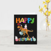 Happy Eastrawr T Rex Oster Bunny Dinosaur Eggs Bo Karte (Gelbe Blume)