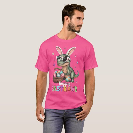 Happy Eastrawr T Rex Oster Bunny Dinosaur Eggs Bo T-Shirt (Vorne ganz)