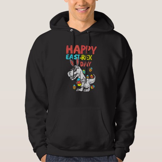 Happy Eastrawr Trex Dinosaur Kleinkind Boys Kinder Hoodie (Vorderseite)