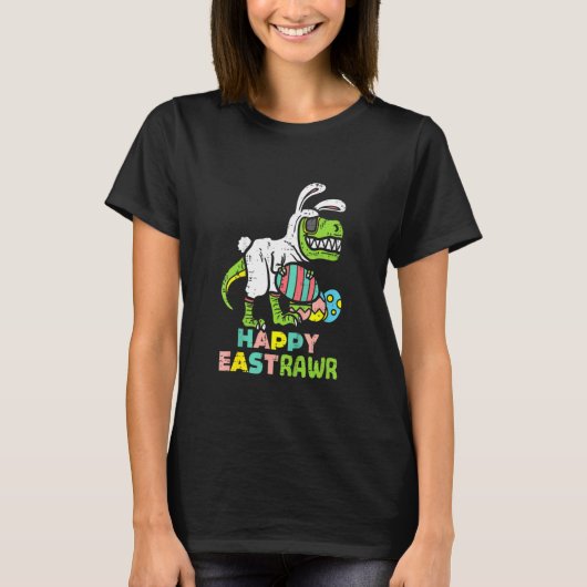Happy Eastrawr Trex Ostern Bunny Egg Funny Dinosau T-Shirt (Vorderseite)