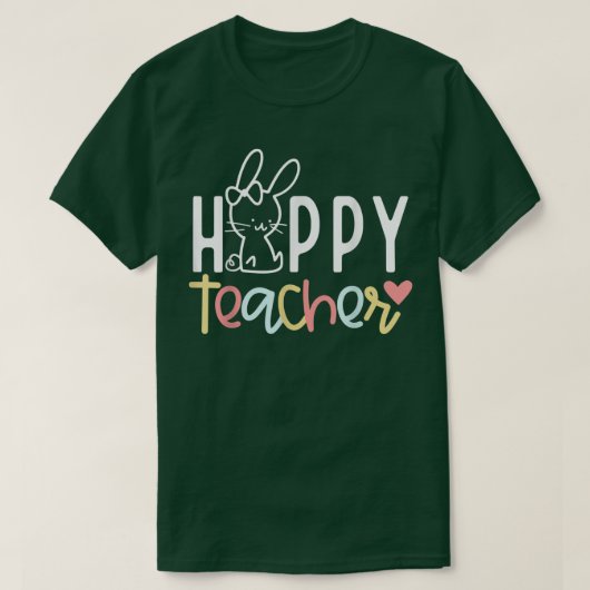 Happy Eater Niedlich Bunny Rabbit Lehrer Happy Eas T-Shirt (Design vorne)
