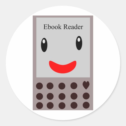 Happy Ebook Reader 1 Runder Aufkleber (Vorderseite)