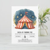 Happy Editable Carnival Circus Geburtstag Einladung (Stehend Vorderseite)