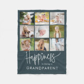 Happy Editable Color Foto Collage Blanket Fleecedecke (Vorderseite)