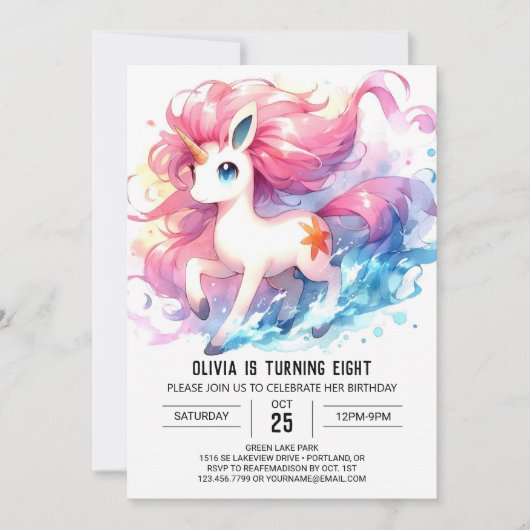 Happy Editable Horse Birthday Einladung (Vorderseite)