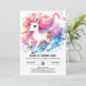 Happy Editable Horse Birthday Einladung (Stehend Vorderseite)