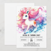 Happy Editable Horse Birthday Einladung (Vorne/Hinten)