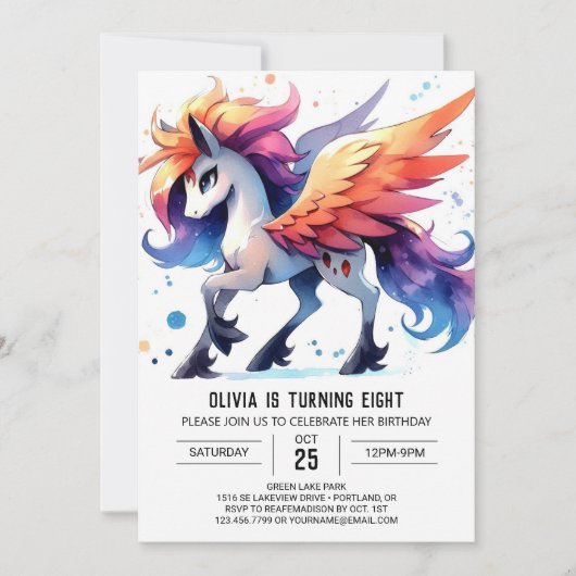 Happy Editable Horse Birthday Einladung (Vorderseite)