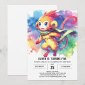 Happy Editable Monkey Birthday Einladung (Vorne/Hinten)