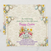 Happy Eeaster Cute Bunny Einladung (Vorne/Hinten)