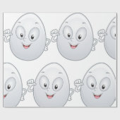 Happy Egg mit Gesichtsausdruck Geschenkpapier (Flach)