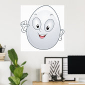 Happy Egg mit Gesichtsausdruck Poster (Heimbüro)