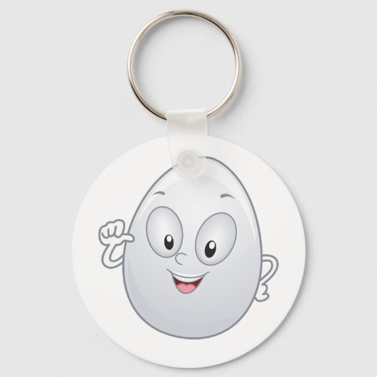 Happy Egg mit Gesichtsausdruck Schlüsselanhänger (Vorderseite)